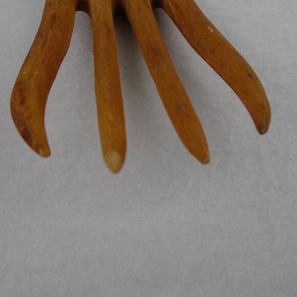 Carved Wood Salad Servers Set Kitchen Utensils Spoon & Fork Vintage - Picture 8 of 8